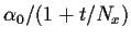 $\alpha_{0} /( 1 + t / N_x )$